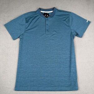 Prince Polo Shirt Mens Small Teal Heather Slub Tapered Collar Golf UPF